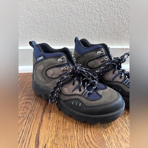 Alpine Womens Black and Brown Leather Hiking Ankle Outdoor Boots size 7.5 - Picture 2 of 8